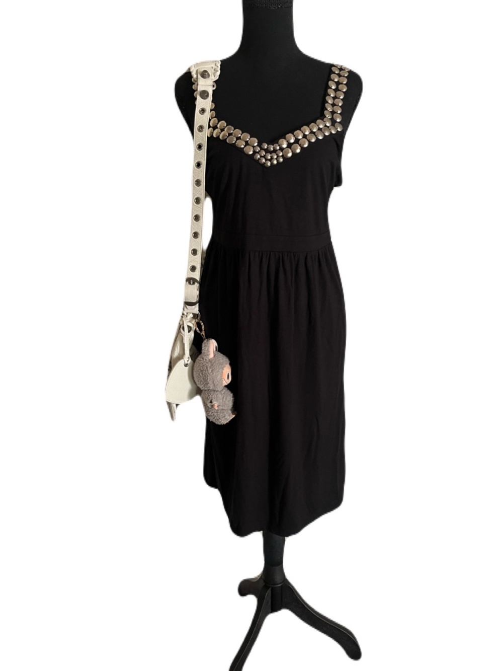 NWT Michael Kors Studded Black Mini Dress size M - Picture 3 of 5